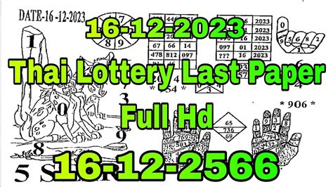Bangkok Thai Lottery Last Paper Full Hd 16th March .